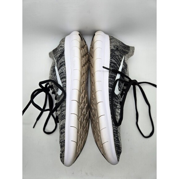 Nike Free RN Flyknit Shoes Men's 8.5 Black White Oreo Running Athletic Sneakers - Picture 6 of 8